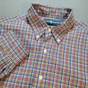 Polo Ralph Lauren Men Button Down Shirt Large Tall Multicolor Plaid Classic Fit